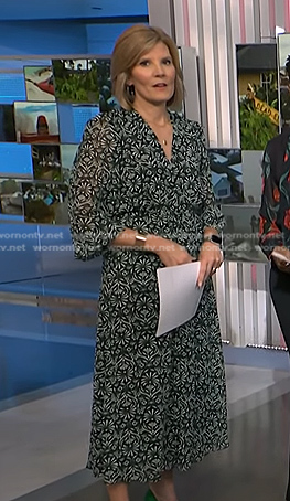 Kate’s green floral long sleeve dress on NBC News Daily