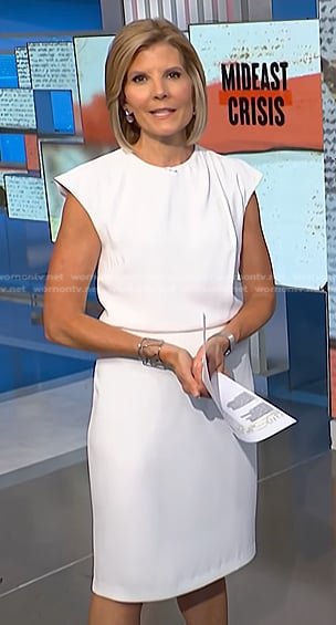 Kate’s white cap sleeve sheath dress on NBC News Daily