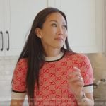 Katie’s pink GG logo knit top on The Real Housewives of Orange County