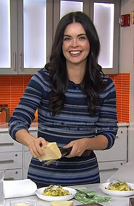 Katie Lee Biegel’s blue striped knit dress on Today