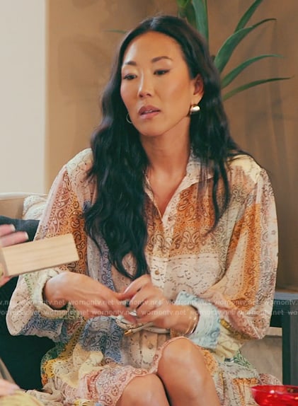 Katie’s paisley print dress on The Real Housewives of Orange County