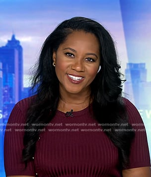 Kay’s burgundy ribbed dress on NBC News Daily