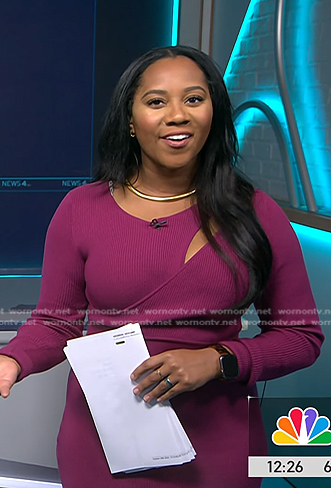 Kay’s pink ribbed cutout dress on NBC News Daily