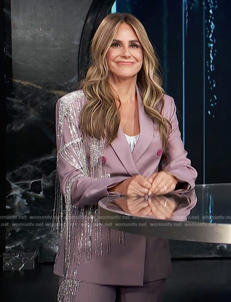 Keltie’s metallic fringe blazer and pants on E! News