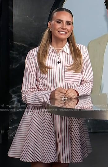 Keltie’s pink striped shirtdress on E! News
