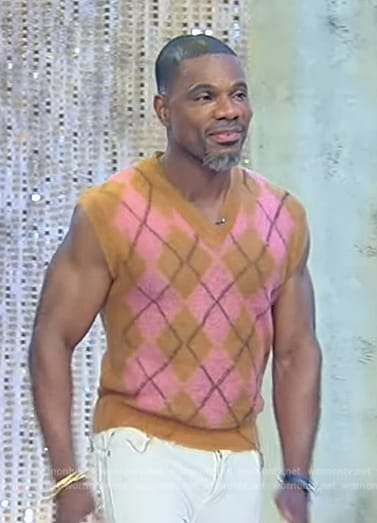 Kirk’s argyle vest on Tamron Hall Show
