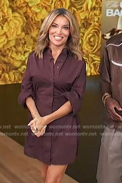 Kit’s burgundy mini dress on Access Hollywood