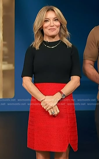 Kit’s colorblock mini dress on Access Hollywood