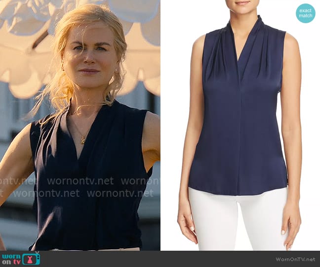 Kobi Halperin Mila Blouse in Midnight Blue worn by Greer Garrison Winbury (Nicole Kidman) on The Perfect Couple