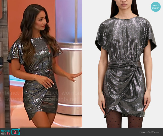 The Kooples Short Metallic Dress worn by Manuela Arbeláez on The Price is Right