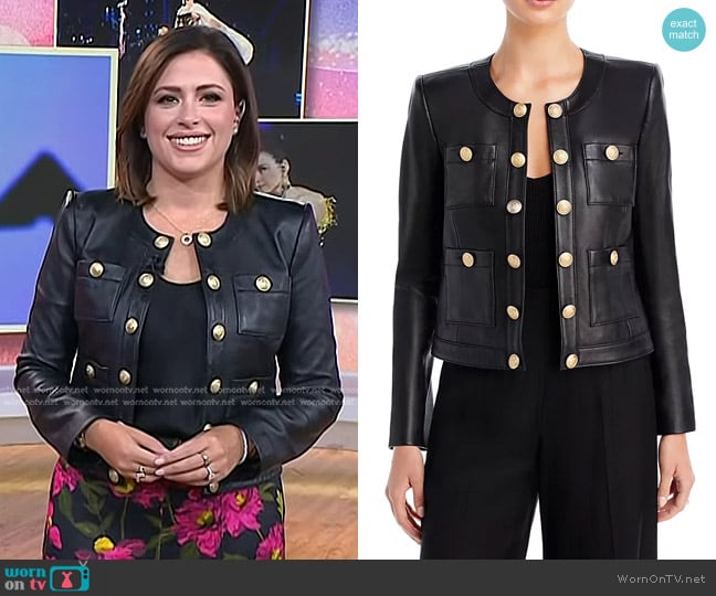 L'Agence Jayde Collarless Jacket worn by Chloe Melas on Today