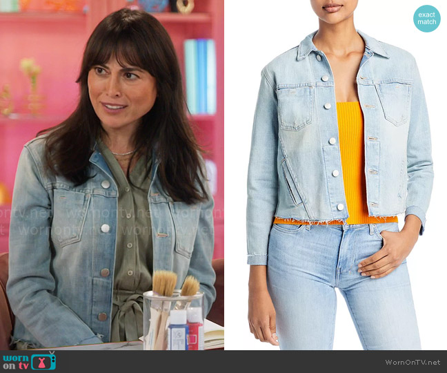 L'Agence Janelle Jacket in Indio worn by Lisa Friedman on Celebrations with Lacey Chabert