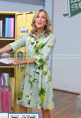 Lara’s green floral print shirtdress on Good Morning America