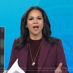 Laura’s burgundy pant suit on Today