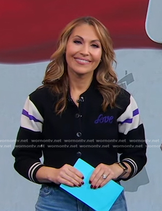 Lori’s black varsity jacket on Good Morning America