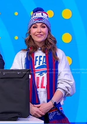 Lori’s Buffalo Bills print sweatshirt on Good Morning America