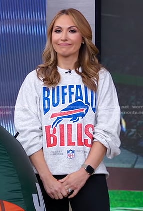 Lori’s Buffalo Bills print sweatshirt on Good Morning America