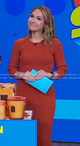 Lori’s brown ribbed dress on Good Morning America
