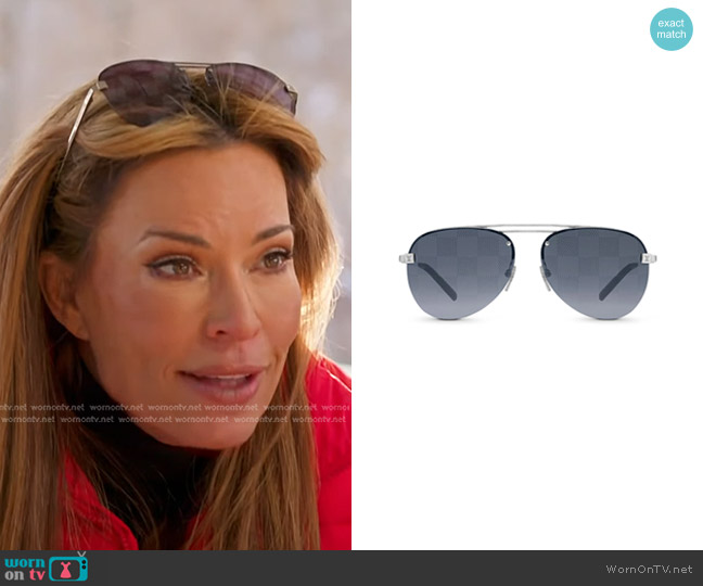 Louis Vuitton Clockwise Sunglasses in Silver worn by Britani Bateman on The Real Housewives of Salt Lake City