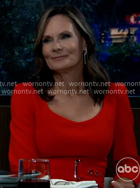 Lucy’s red belted dress on General Hospital