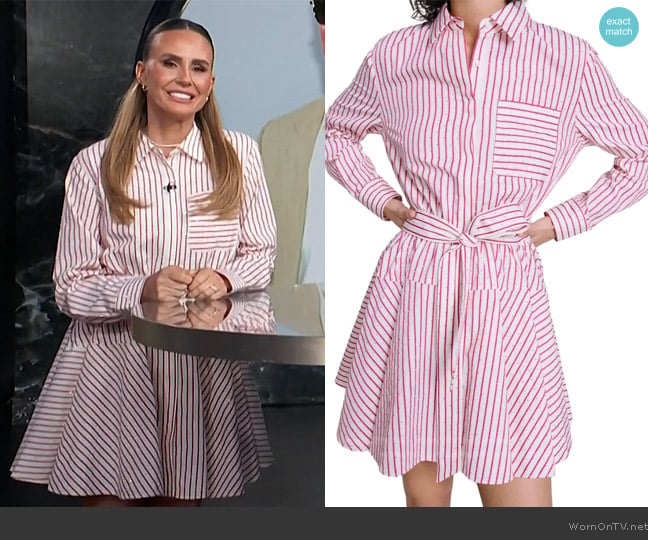 Maje Striped rhinestone short dress worn by Keltie Knight on E! News