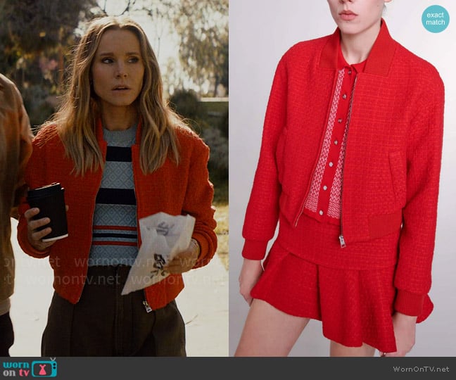 Maje Short Tweed Jacket worn by Joanne (Kristen Bell) on Nobody Wants This