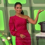 Manuela’s pink one-shoulder dress on The Price is Right