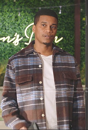 Marcus Turner’s brown plaid shirt on All American Homecoming