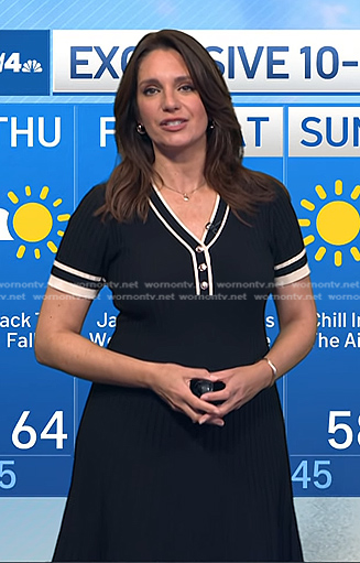 Maria’s black contrast trim knit dress on Today