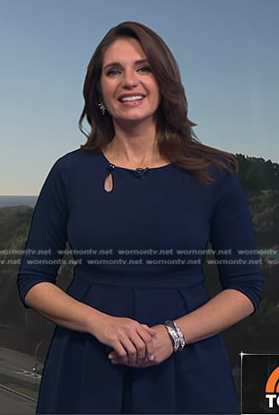 Maria’s navy keyhole dress on Today