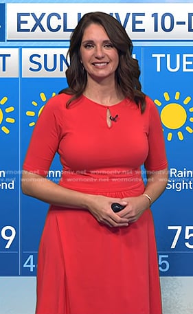 Maria’s red keyhole dress on Today