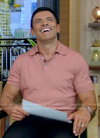 Mark’s pink polo on Live with Kelly and Mark
