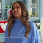 Mary’s blue satin blouse on The Real Housewives of Salt Lake City