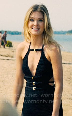 Merrit’s black dress with buckles on The Perfect Couple