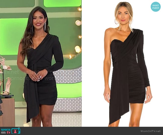 Michael Costello Carmen Dress worn by Manuela Arbeláez on The Price is Right