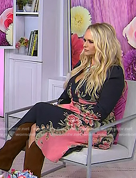 Miranda Lambert’s navy and pink floral dress on Today