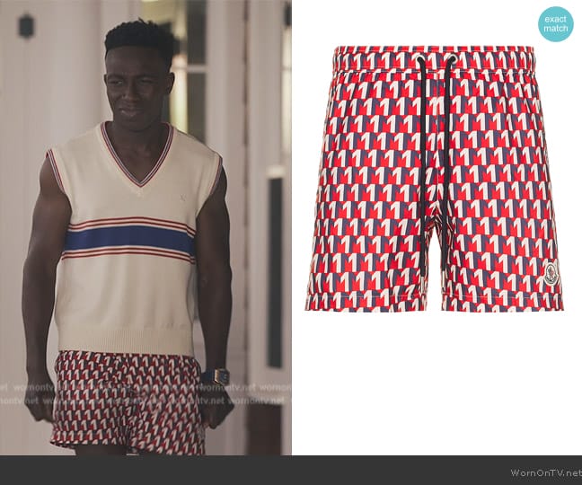 Moncler Swim Short worn by Carlton Banks (Olly Sholotan) on Bel-Air