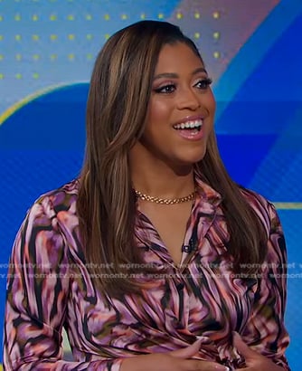 Morgan’s printed wrap shirtdres on Good Morning America