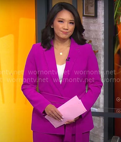 Nancy Chen’s magenta suit on CBS Mornings