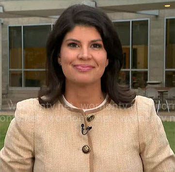 Natalie Brand’s beige jacket on CBS Mornings