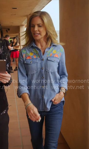 Natalie’s floral denim shirt on The Talk