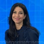 Natalie’s navy ruffled pintuck blouse on Today