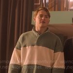 Nick’s green and white pullover on Heartstopper
