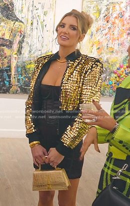 Nicole’s gold cropped jacket on Selling Sunset