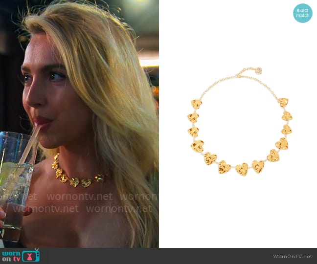 Oscar de la Renta Crushed heart necklace worn by Savannah Gowarty on Owning Manhattan