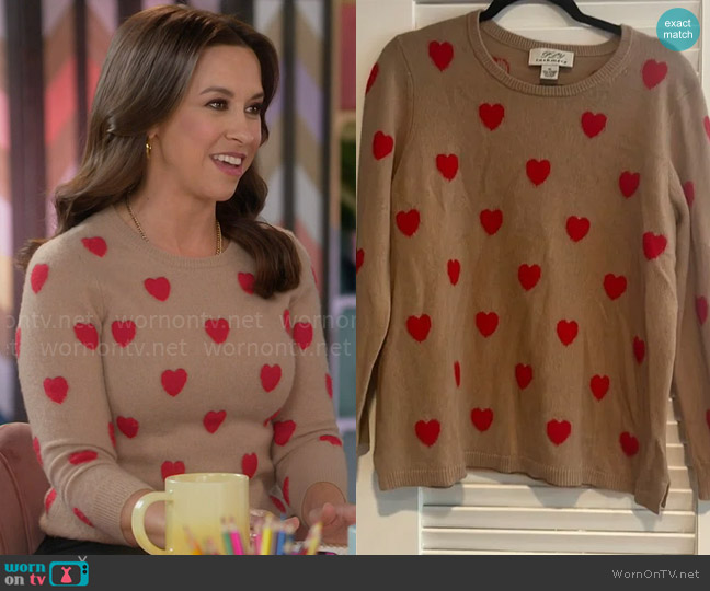 WornOnTV Lacey Chabert’s heart print sweater on Celebrations with