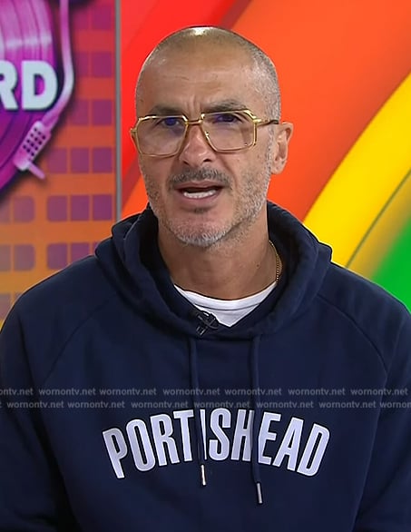 Zane Lowe’s navy hoodie on Today