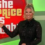 Rachel's black sequin romper on The Price is Right