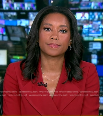Rachel’s red wrap blazer dress on Good Morning America