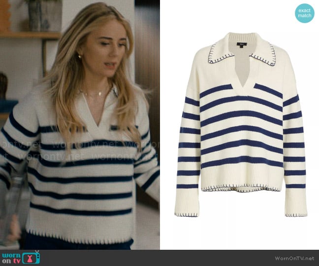 Rails Athena Striped Sweater worn by Morgan (Justine Lupe) on Nobody Wants This